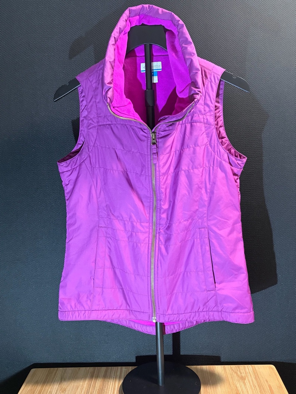 Columbia Powder Lite Vest Hooded Puffer Purple Small